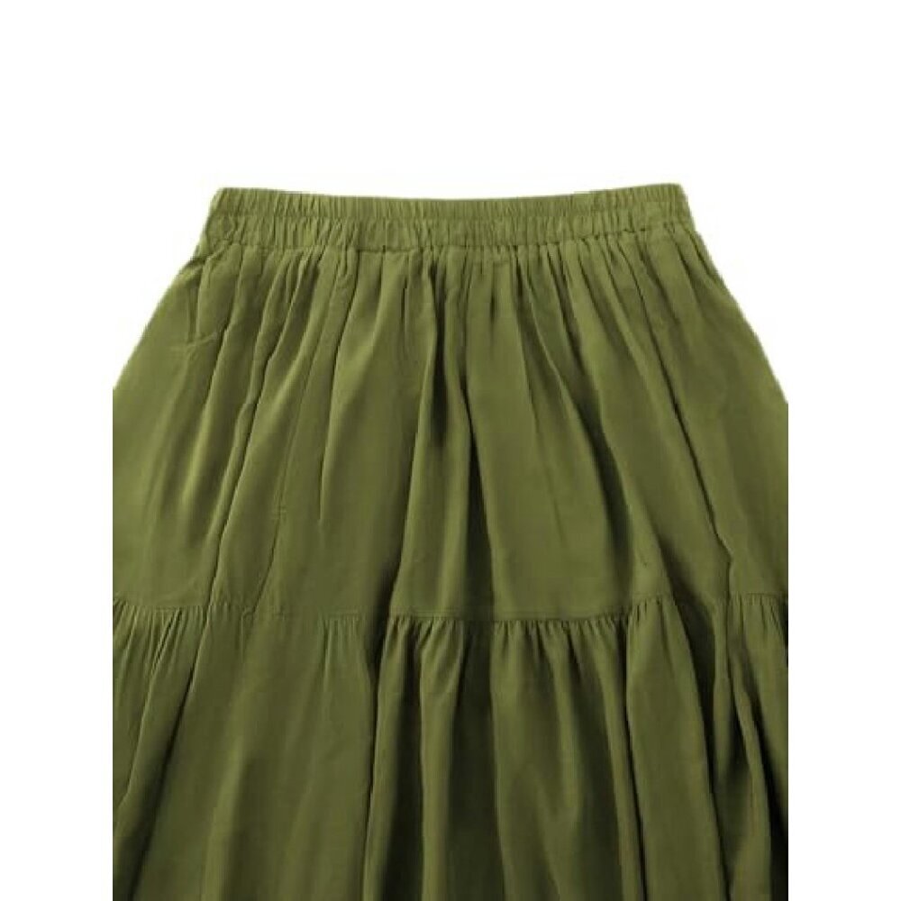 Long Flowy Maxi Skirt with Pockets High Waist A-Line Renaissance - Picture 5 of 8